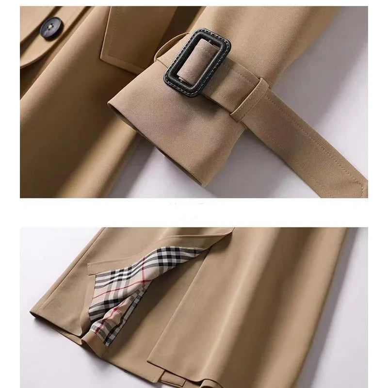 Long Double Breasted Belt Dust Coat